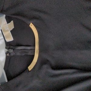 Michael Kors Wrap top with Gold collar edging